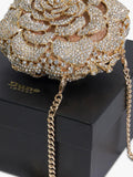 Dune London floral diamante clutch bag, gold (British brand)