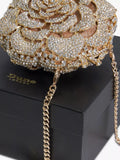 Dune London floral diamante clutch bag, gold (British brand)