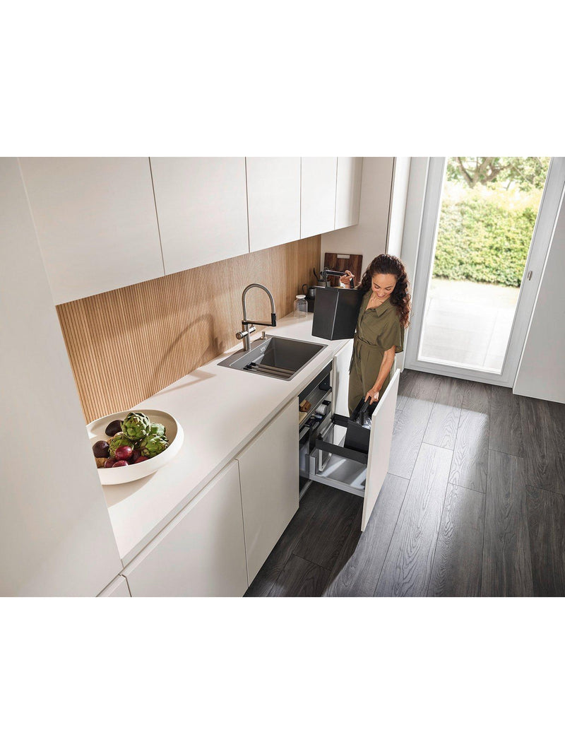 BLANCO under counter pull-out kitchen bin dark grey 2x26L - British product