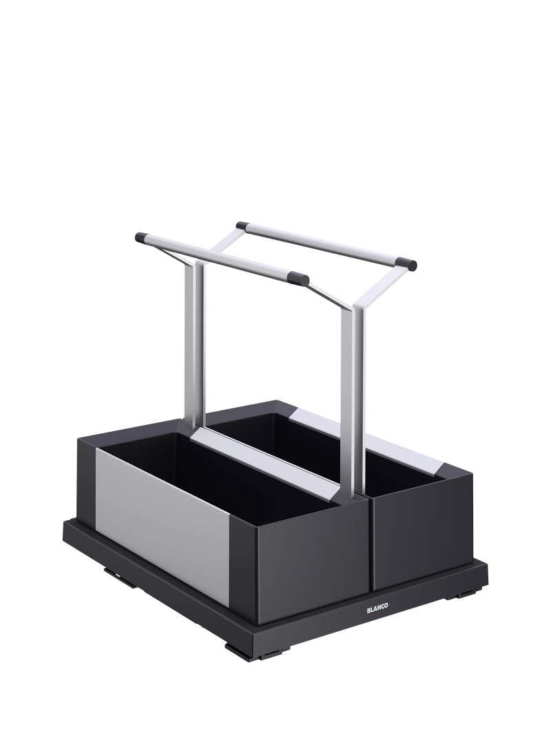 BLANCO kitchen storage caddy double dark grey, imported from the UK