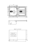 Abode Mikro inset kitchen sink and drainer stainless steel - British product