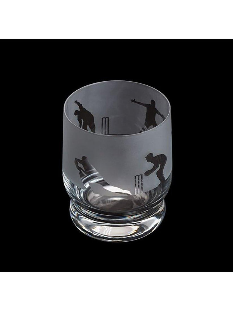 Dartington Crystal Cricket Etched Glass Tumbler Clear 350ml - British product