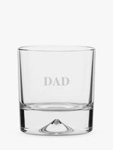 John Lewis Dartington Crystal Dimple Dad Engraved Clear Double Old Fashioned Glass Tumbler 285ml- Buy online at McGrocer
