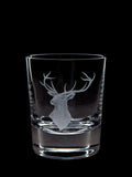 Hand-Engraved Glass Tumbler with Red Stag Design 300ml