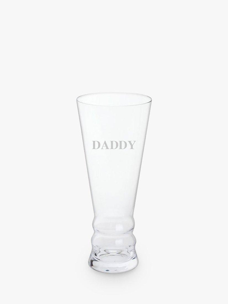 Dartington Crystal Daddy engraved pilsner lager glass 500ml - British product