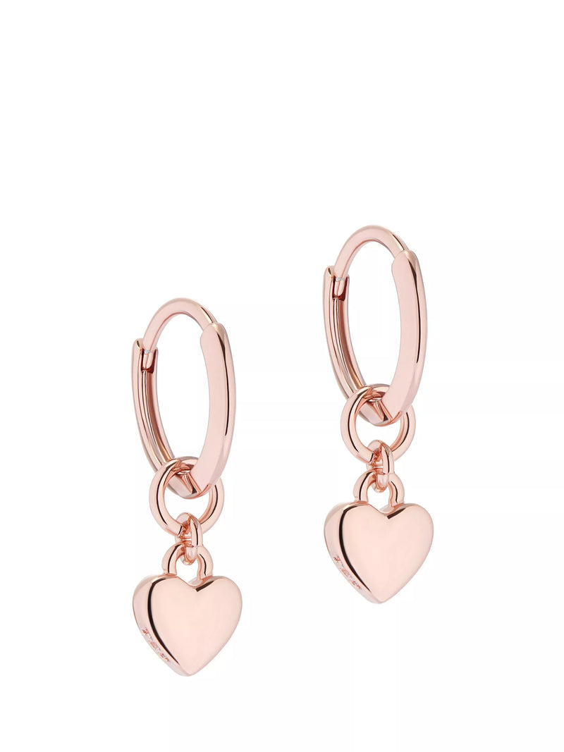 Ted Baker Harrye Tiny Heart Huggie Earrings, Rose Gold
