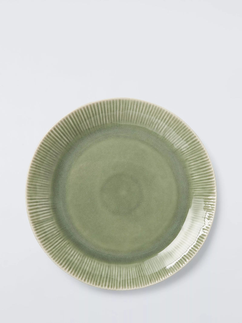 John Lewis stoneware dinner plate green 28cm, imported from the UK