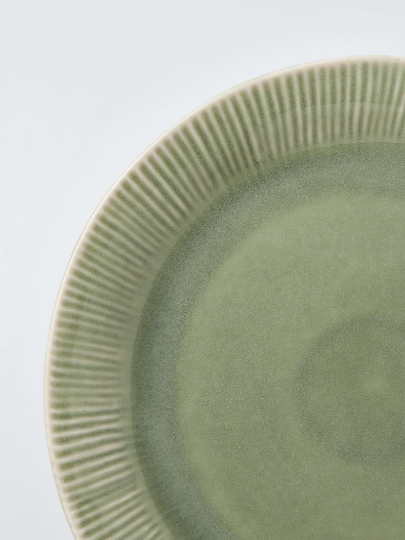 John Lewis stoneware dinner plate green 28cm, imported from the UK