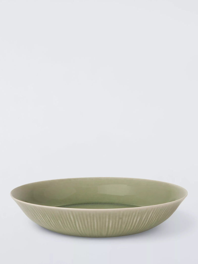 John Lewis Leckford stoneware pasta bowl 22cm green - British product