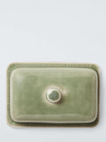 John Lewis Leckford stoneware butter dish green, imported from the UK