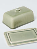 John Lewis Leckford stoneware butter dish green, imported from the UK