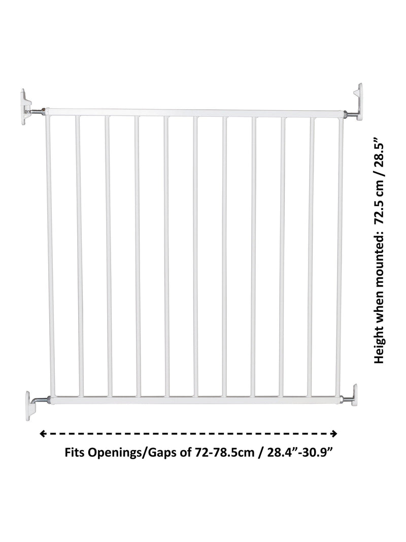 BabyDan No Trip Wall-Mounted Single Panel Safety Gate White 72-78.5cm - British product