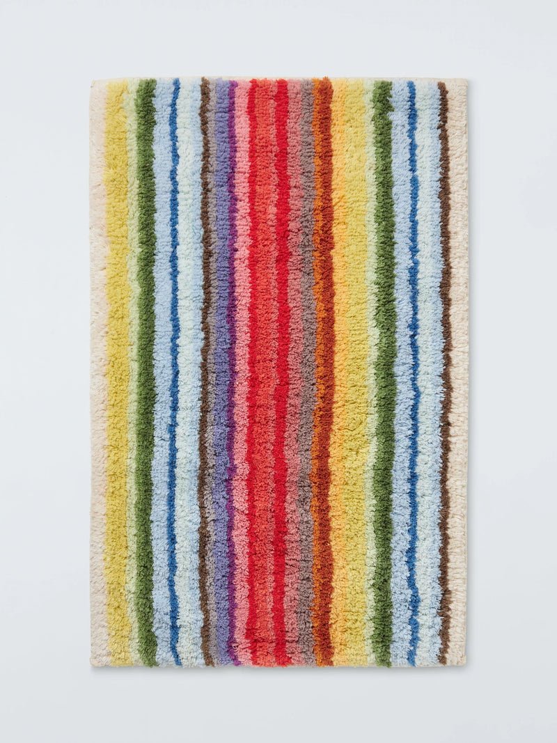 John Lewis tufted reversible stripe cotton bath mat L50xW80cm, UK version