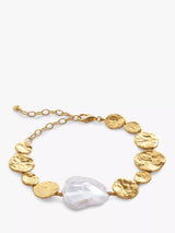 John Lewis Monica Vinader Capri Gold Vermeil Keshi Pearl Disc Bracelet 21.5cm- Buy online at McGrocer