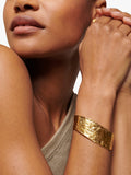 Monica Vinader Capri Hammered Cuff gold, imported from the UK