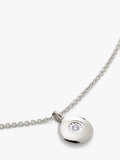 Monica Vinader birthstone round pendant necklace in sterling silver (British brand)