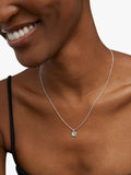 Monica Vinader birthstone round pendant necklace in sterling silver (British brand)