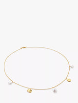John Lewis Monica Vinader Capri Pearl Drop Station Necklace Gold 46cm- Buy online at McGrocer