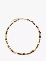John Lewis Monica Vinader Tiger's Eye Beaded Necklace Gold/Multi- Buy online at McGrocer