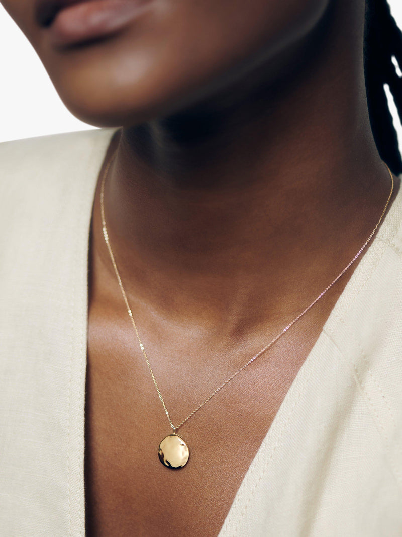 Monica Vinader gold locket necklace (British brand)