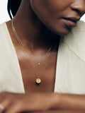 Monica Vinader disc pendant gold plated vermeil, imported from the UK