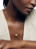 Monica Vinader disc pendant gold plated vermeil, imported from the UK
