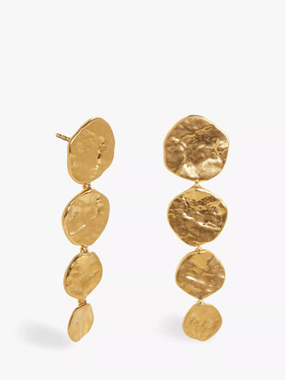 John Lewis Monica Vinader Capri Gold Vermeil Disc Cocktail Earrings- Buy online at McGrocer