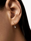 Monica Vinader 14ct gold huggie drop earrings with diamond - British product