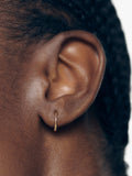 Monica Vinader Siren Mini huggie earrings in gold, imported from the UK