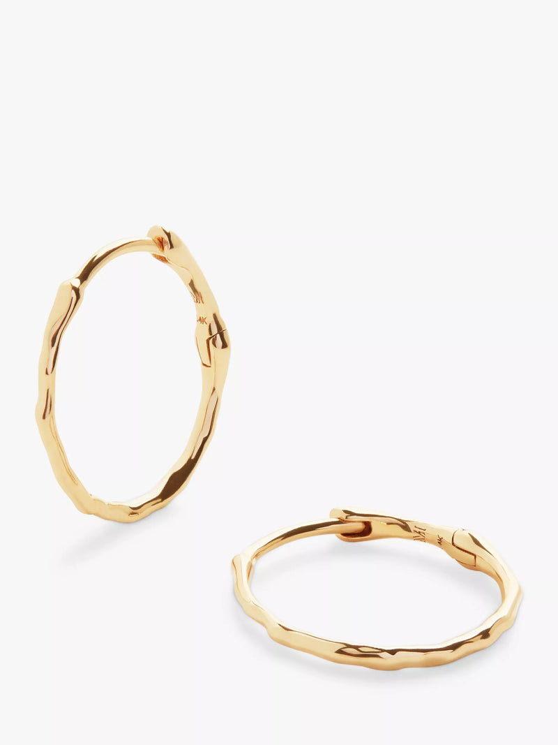 Monica Vinader gold small hoop earrings, imported from the UK