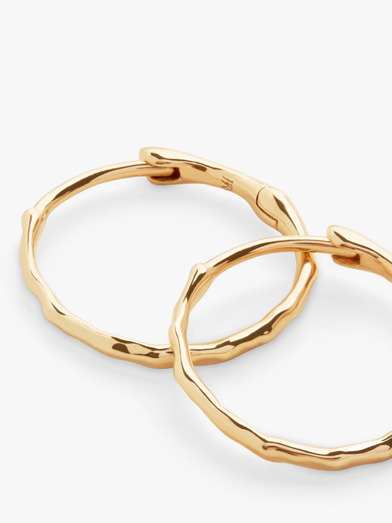 Monica Vinader gold small hoop earrings, imported from the UK