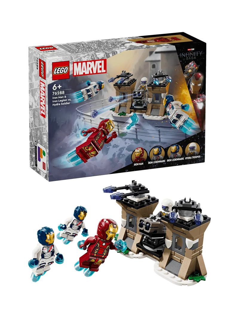 LEGO Marvel Iron Man and Hydra Soldier building set, imported from the UK