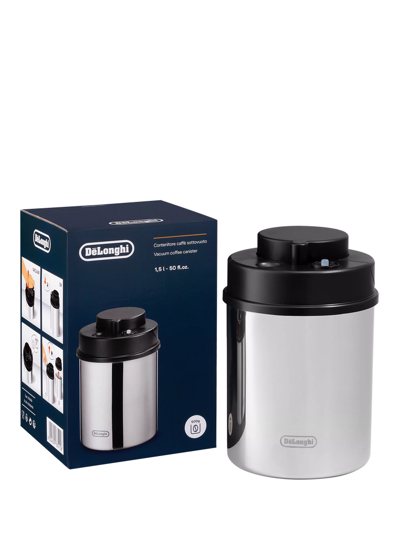 De'Longhi vacuum coffee canister grey 500g capacity - British product