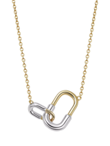 John Lewis Astley Clarke Aurora U-Hoop Link Pendant Necklace 18ct Yellow Gold and Sterling Silver- Buy online at McGrocer