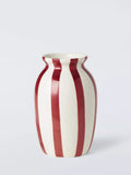 Vase en grès rayé peint à la main John Lewis H18cm