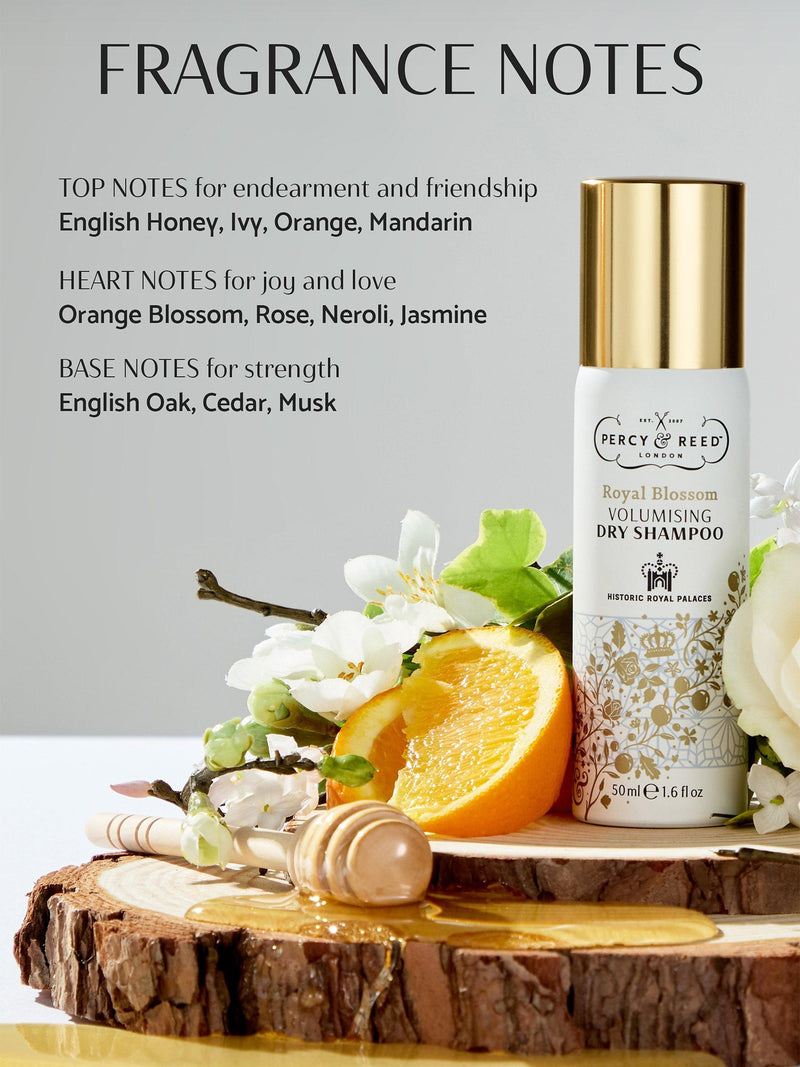Percy Reed Royal Blossom Volumising Dry Shampoo 50ml, imported from the UK