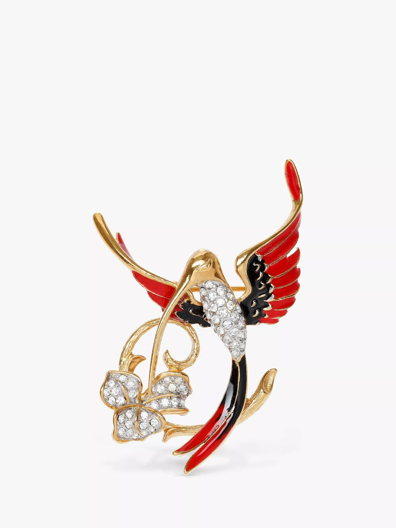 Attwood & Sawyer hummingbird brooch with Swarovski crystals (British brand)
