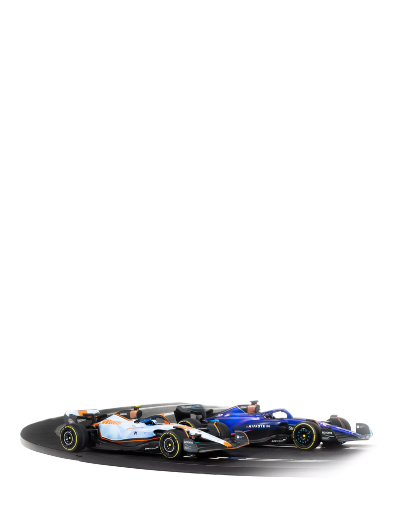 Scalextric Williams Racing set with two cars, imported from the UK