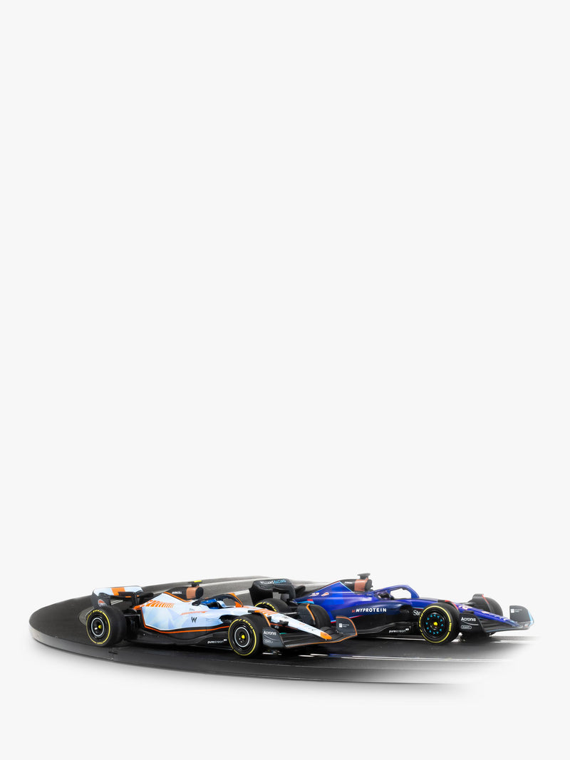 Scalextric Williams Racing set with two cars, imported from the UK
