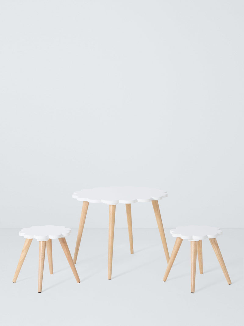 John Lewis daisy table and chairs set white natural (British brand)