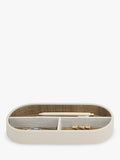 Neutral Oatmeal PU and Linen magazine file with hidden storage tray (British brand)