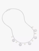John Lewis Dower & Hall Freshwater Pearl & Hammered Disc Necklace 46cm- Buy online at McGrocer