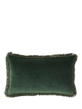 Velvet fringe cushion with feather padding (British brand)
