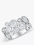 Jools by Jenny Brown Cubic Zirconia Scatter Bubble Ring Silver