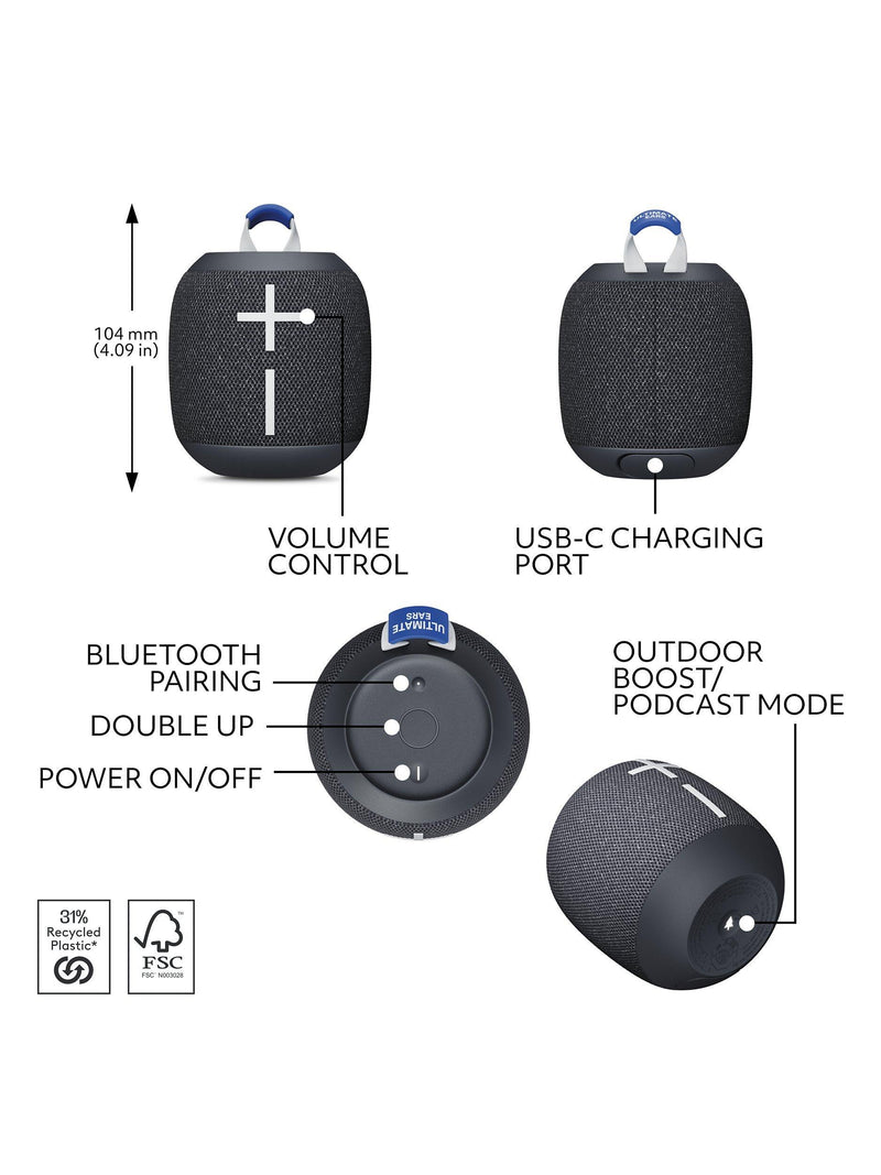 Ultimate Ears WONDERBOOM 4 tragbarer Bluetooth-Lautsprecher (britische Marke)