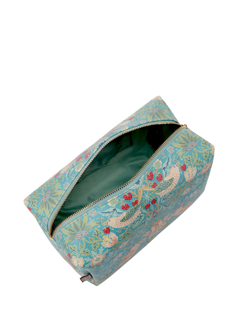 William Morris At Home Strawberry Thief blue wash bag, imported from the UK