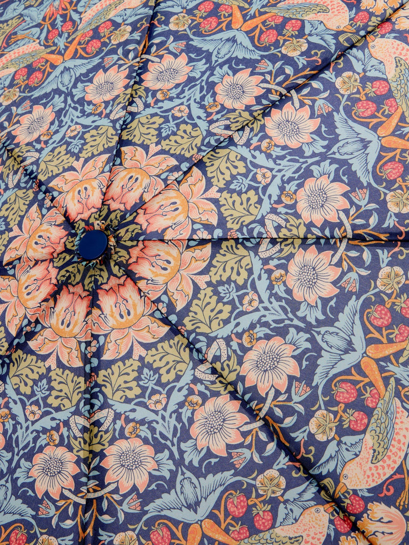 William Morris At Home Strawberry Thief blue umbrella (British brand)