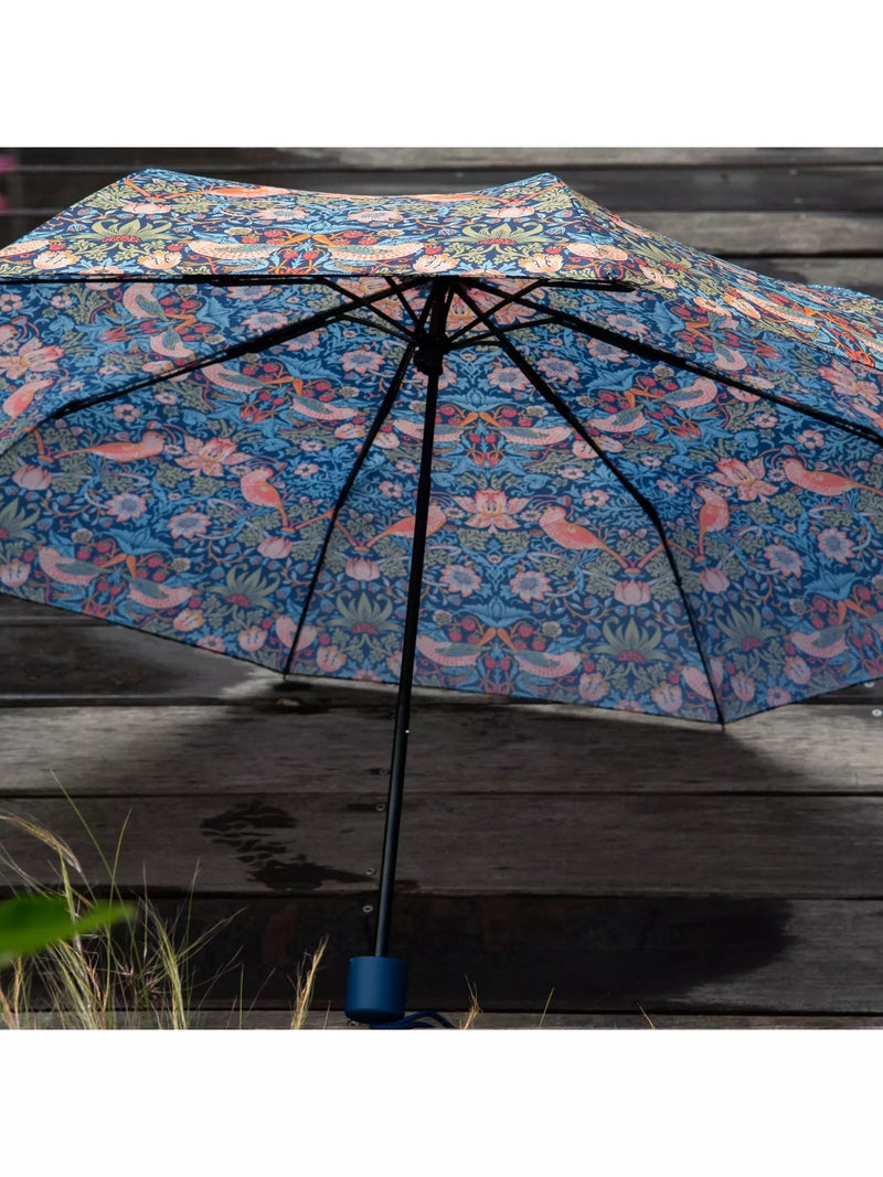 William Morris At Home Strawberry Thief blue umbrella (British brand)