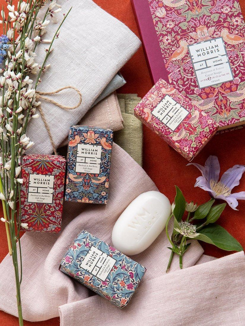 William Morris At Home guest soaps gift set Patchouli & Red Berry 200g (British brand)