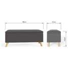GFW Secreto fabric ottoman charcoal 43x98x37 cm, UK version